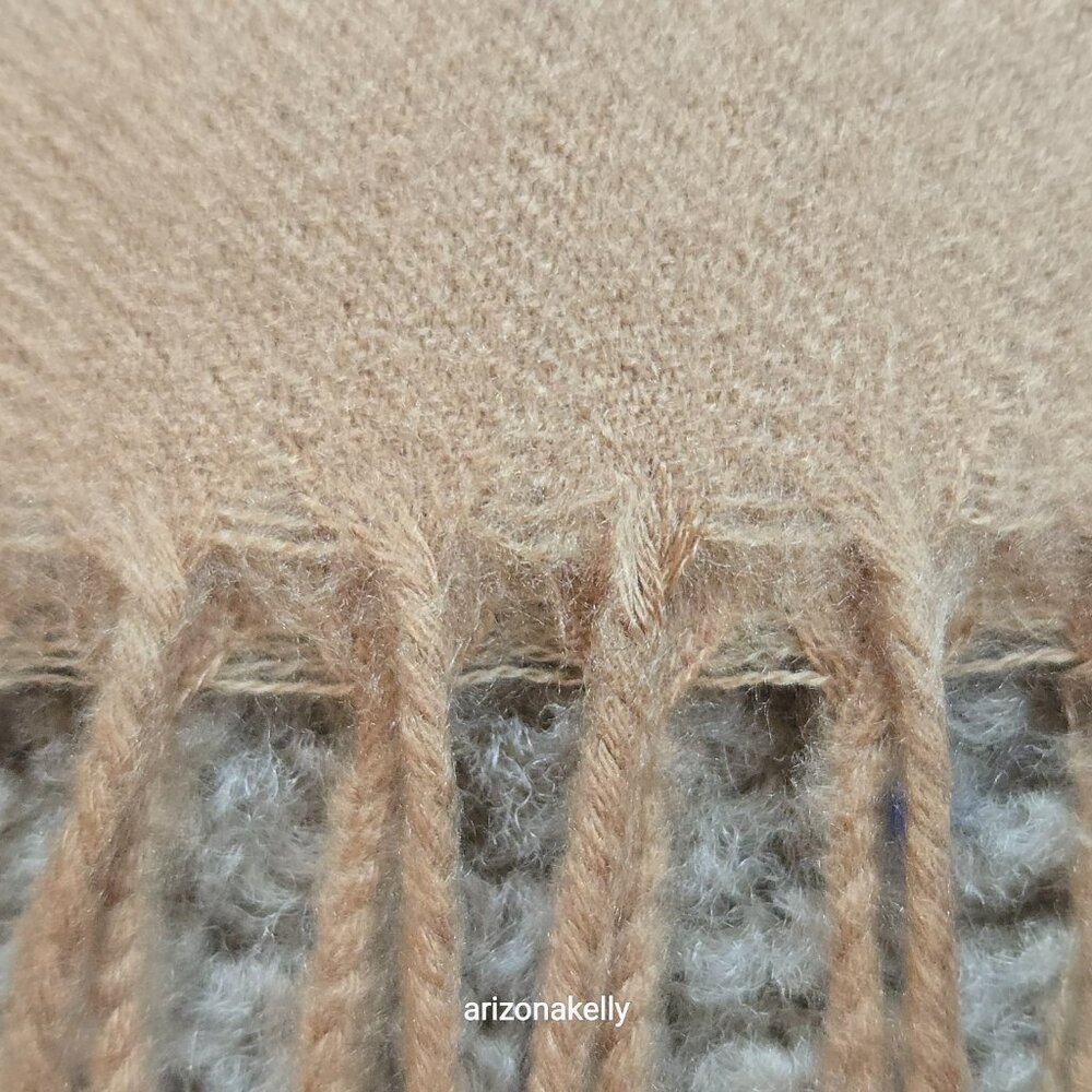 NWOT Amicale 100% Silk Scarf Soft Nap Like Cashmere Camel Tan - Picture 4 of 12